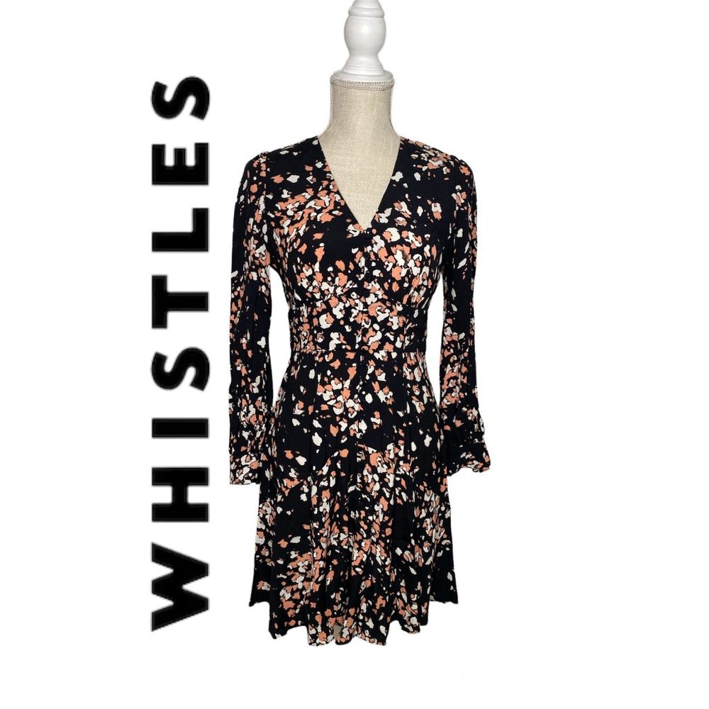 Whistles Mottled Animal Button Dress Size 6